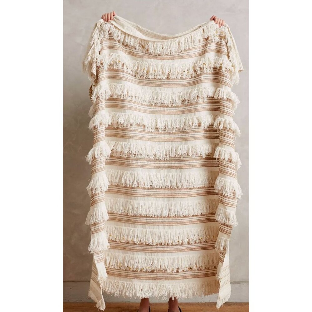 NWOT Anthropologie Moroccan Cotton Wedding Throw 50" x 60"